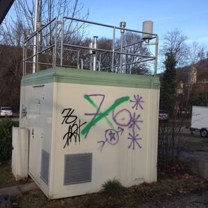 Messstation der LUBW beim Aumattstadion